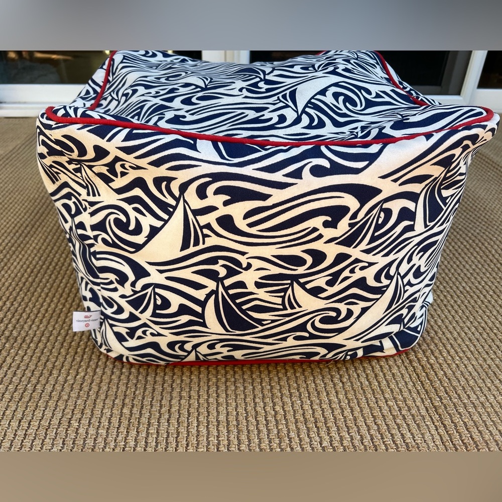 Vineyard vines for Target, nautical, rough sease, pouf ottoman